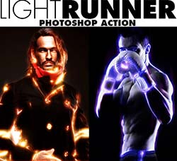 极品PS动作－激光流道：Light Runner Photoshop Action